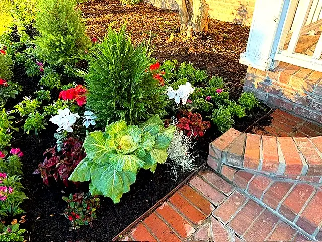 Brick-Edged Color Bed — Seasonal Color Enhancements